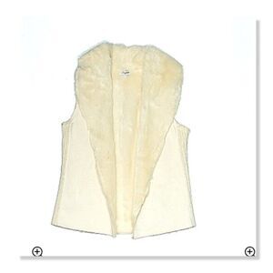 Splendid Faux Suede & Fur Vest - size 12 in Ivory